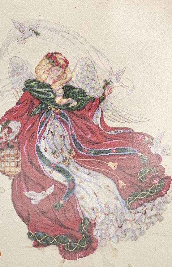 Advent Angel Vintage Cross Stitch Pattern