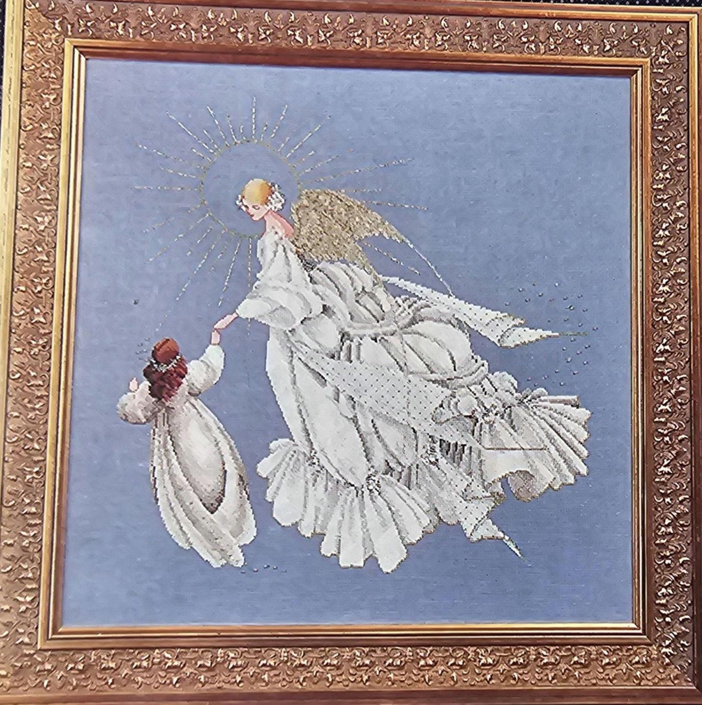 Angel of Mercy I Vintage Cross Stitch Pattern: Lavender and Lace