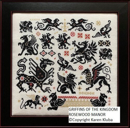 Griffins of the Kingdom Cross Stitch Sampler by Rosewood Manor Pattern