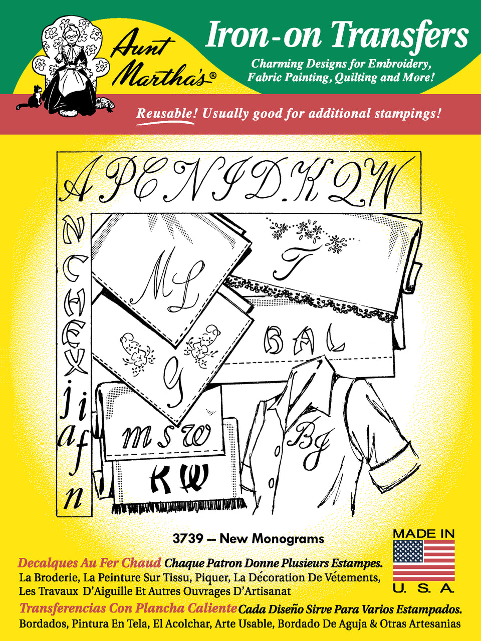 Aunt Marthas Embroidery Transfer Pattern Alphabets and Monograms