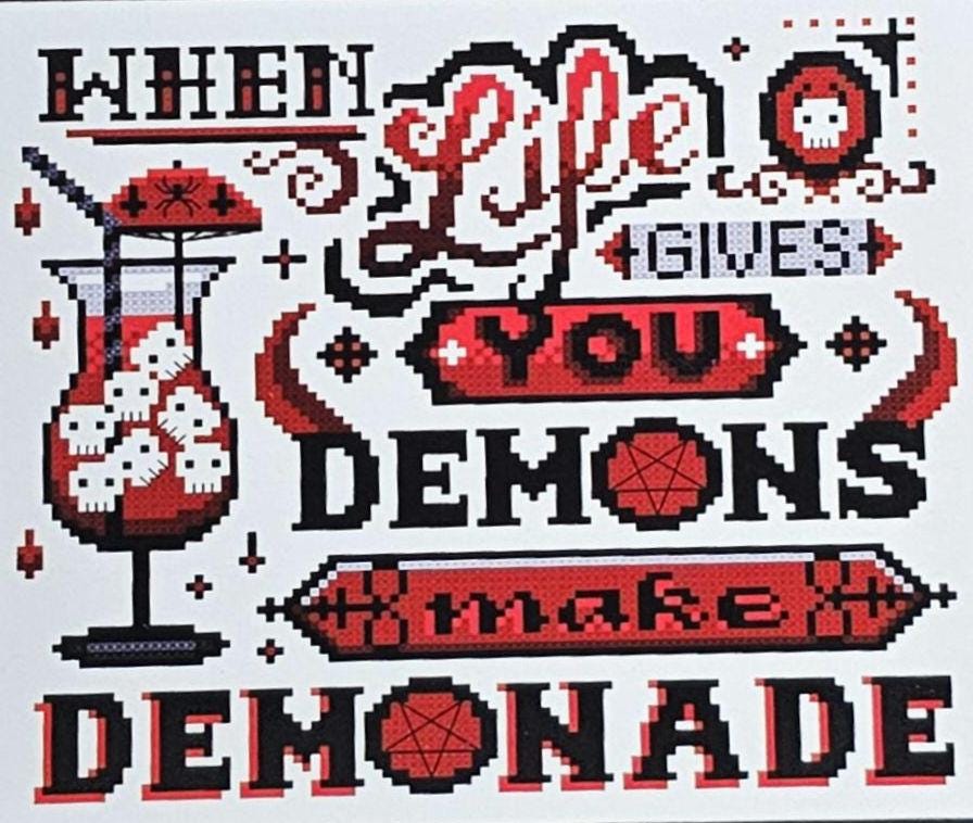 Demonade Cross Stitch Pattern: The Witchy Stitcher