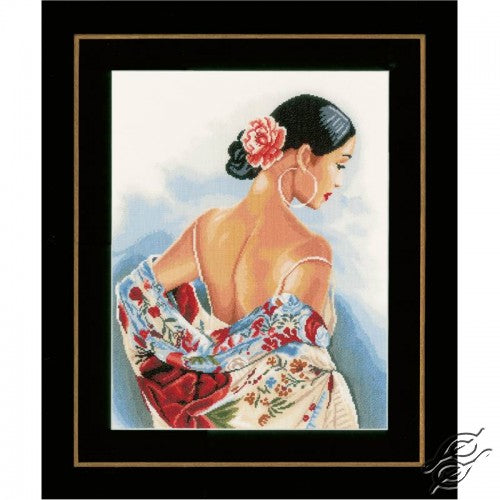 Flower Scarf Counted Cross Stitch Kit by LanArte