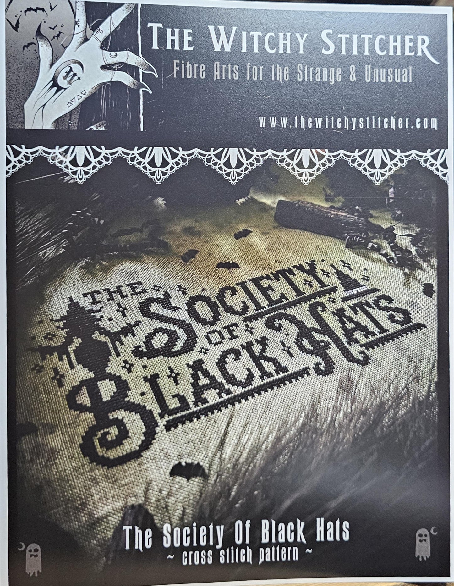 The Society of Black Hats Cross Stitch Pattern - The Witchy Stitcher
