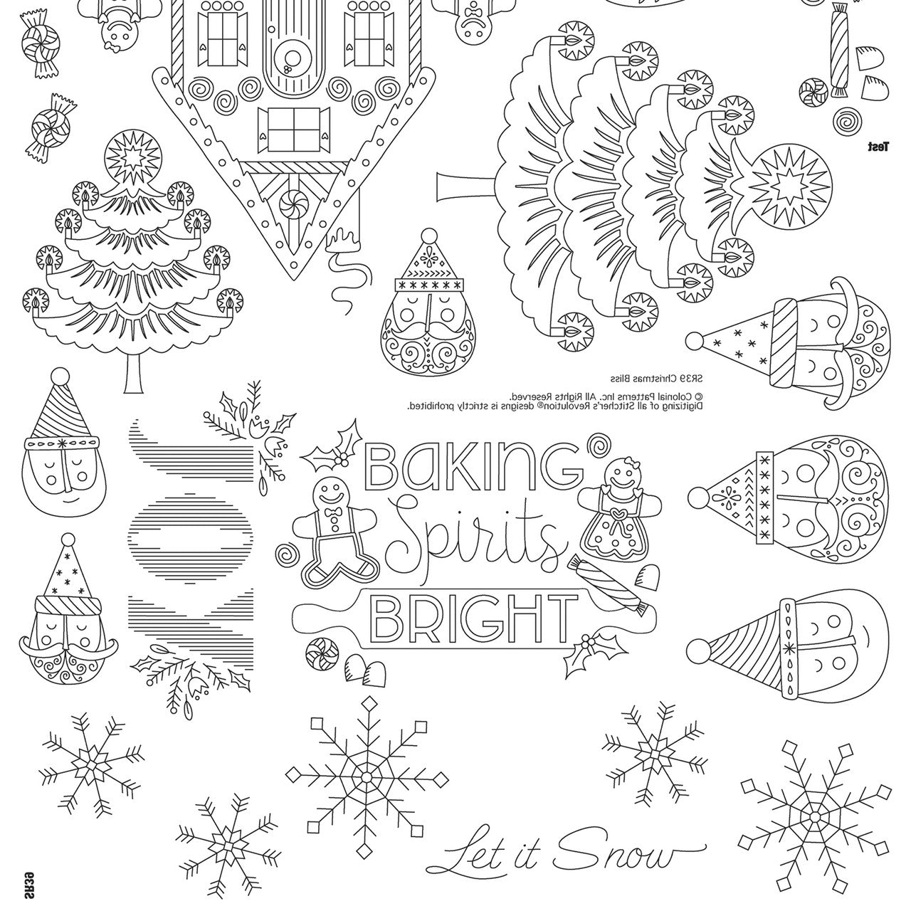 Stitchers Revolution Embroidery Transfer Pattern - Christmas