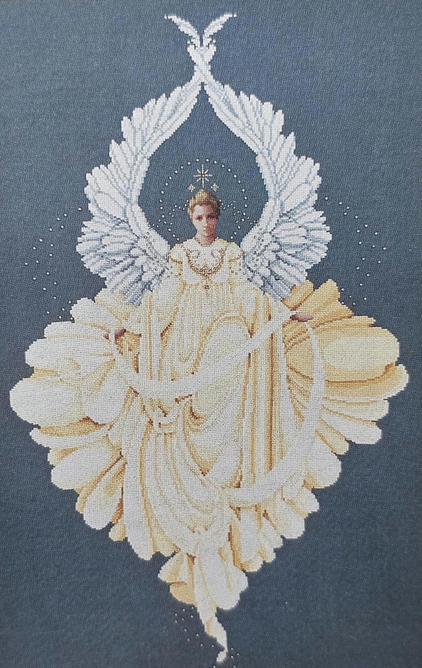 Angel of Peace Vintage Cross Stitch Pattern: Lavender and Lace