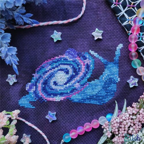 Galaxy Snail Cross Stitch Pattern by BAD Stitch