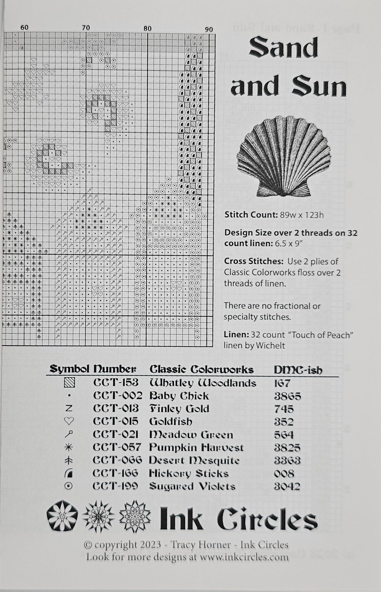 Sand and Sun Cross Stitch Pattern: Ink Circles