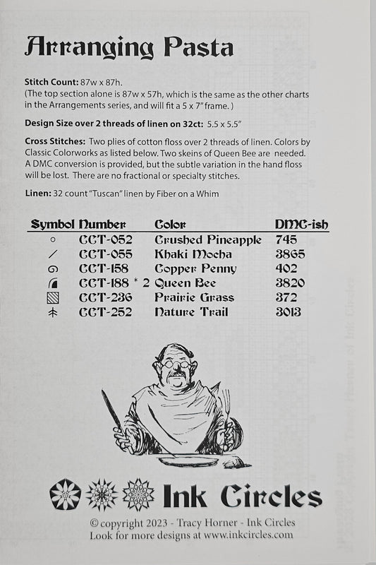Arranging Pasta Cross Stitch Pattern: Ink Circles