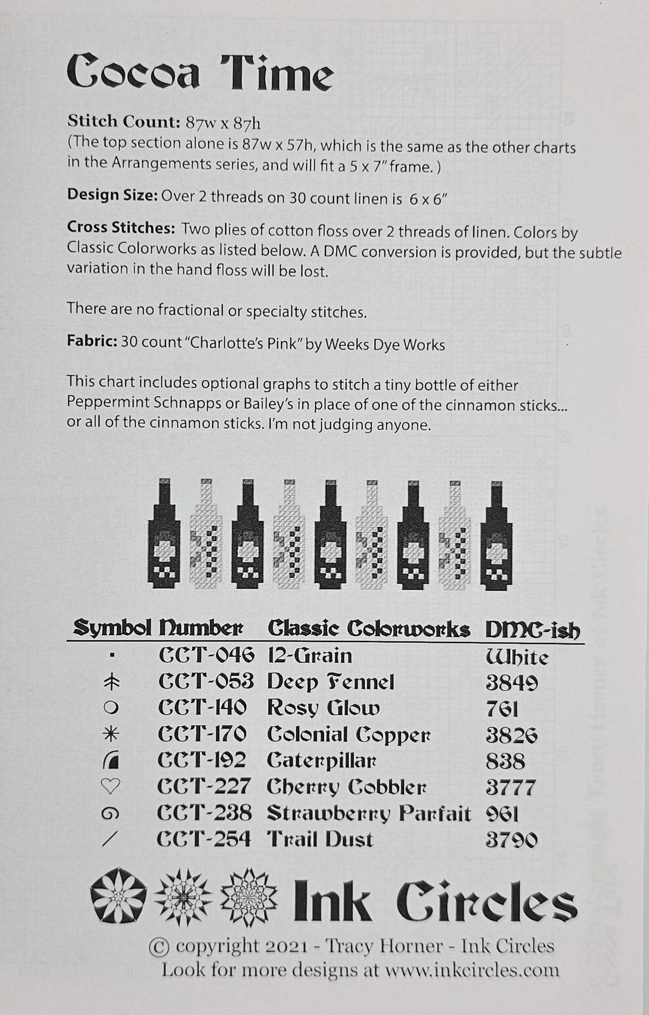 Cocoa Time Cross Stitch Pattern: Ink Circles