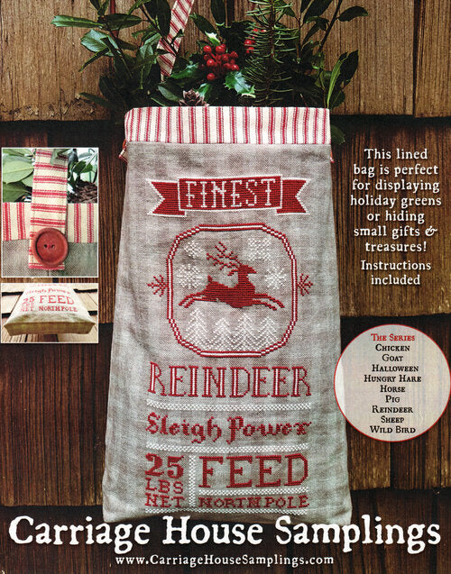 Reindeer Feed Sack by Carriage House Samplings