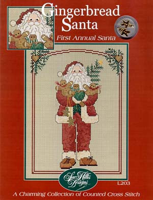 Gingerbread Santa Cross Stitch Pattern by Sue Hillis Designs