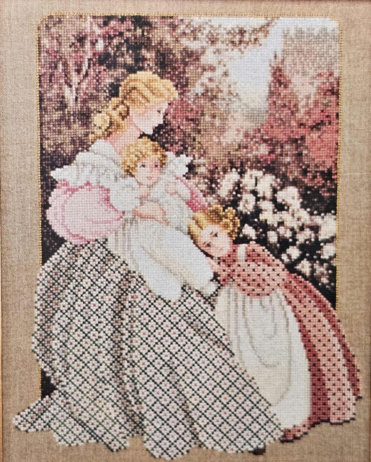 Morning Song Vintage Cross Stitch Pattern: Lavender and Lace
