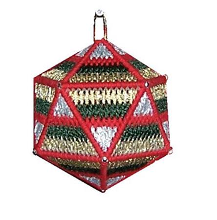 Icosahedron Christmas Ball Plastic Canvas Pattern