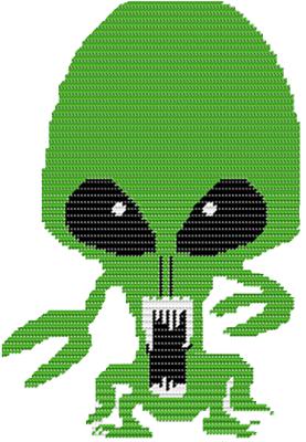 One Pissed Off Alien Plastic Canvas Pattern