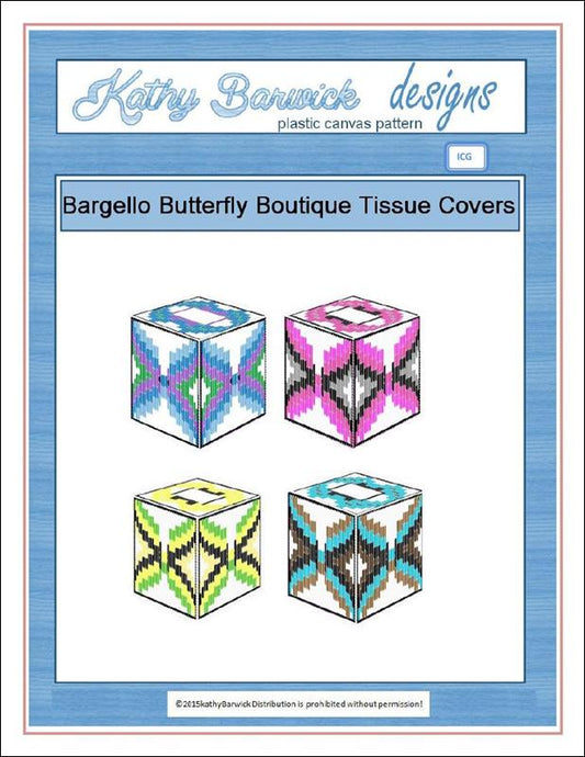 Plastic Canvas Tissue Box Covers by Kathy Barwick Designs