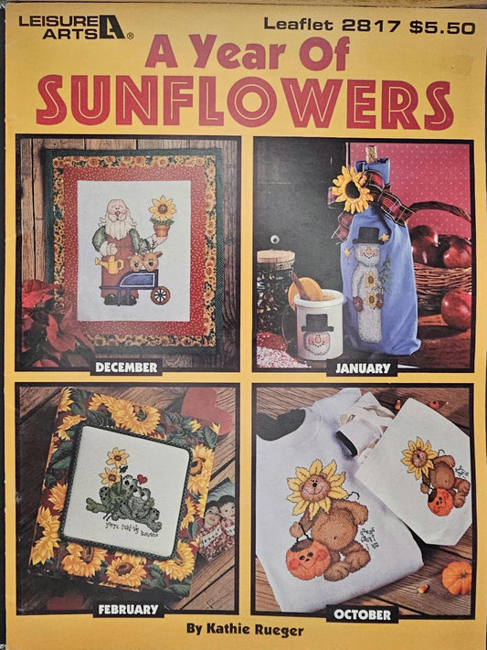 A Year of Sunflowers Vintage Cross Stitch Pattern