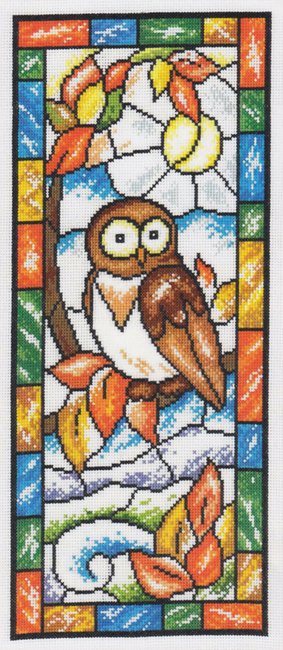 Stained Glass Autumn Owl by Imaginating