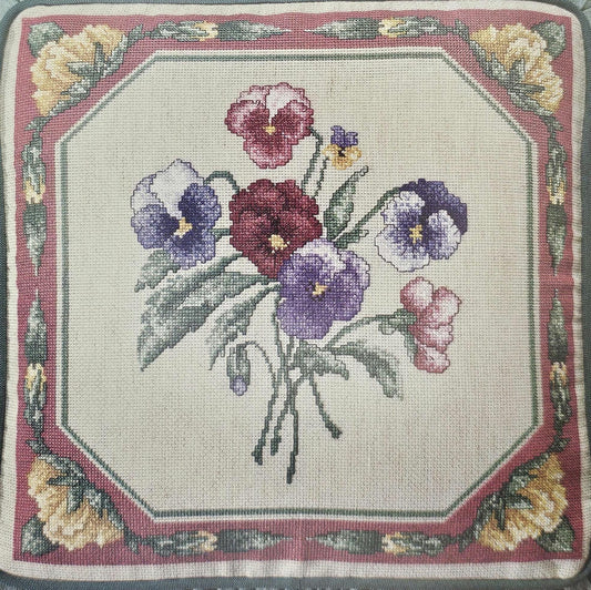 Pansy Bouquet Vintage Cross Stitch Pattern