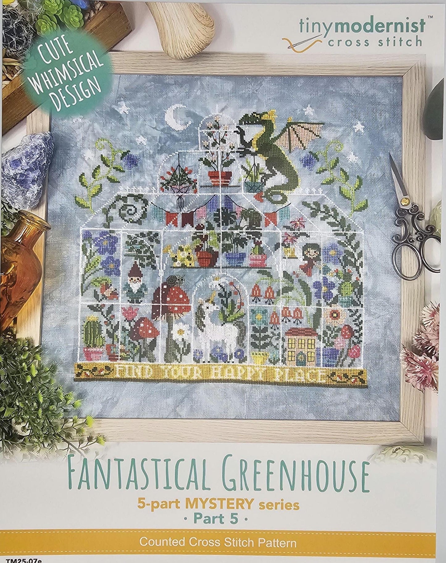Fantastical Greenhouse Cross Stitch Pattern Tiny Modernest Cross Stitch Complete Series