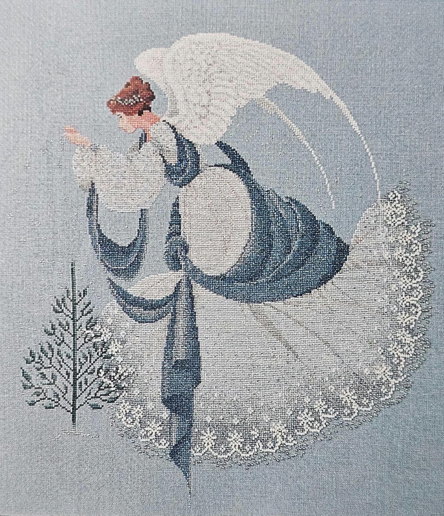 Ice Angel Vintage Cross Stitch Pattern: Lavender and Lace