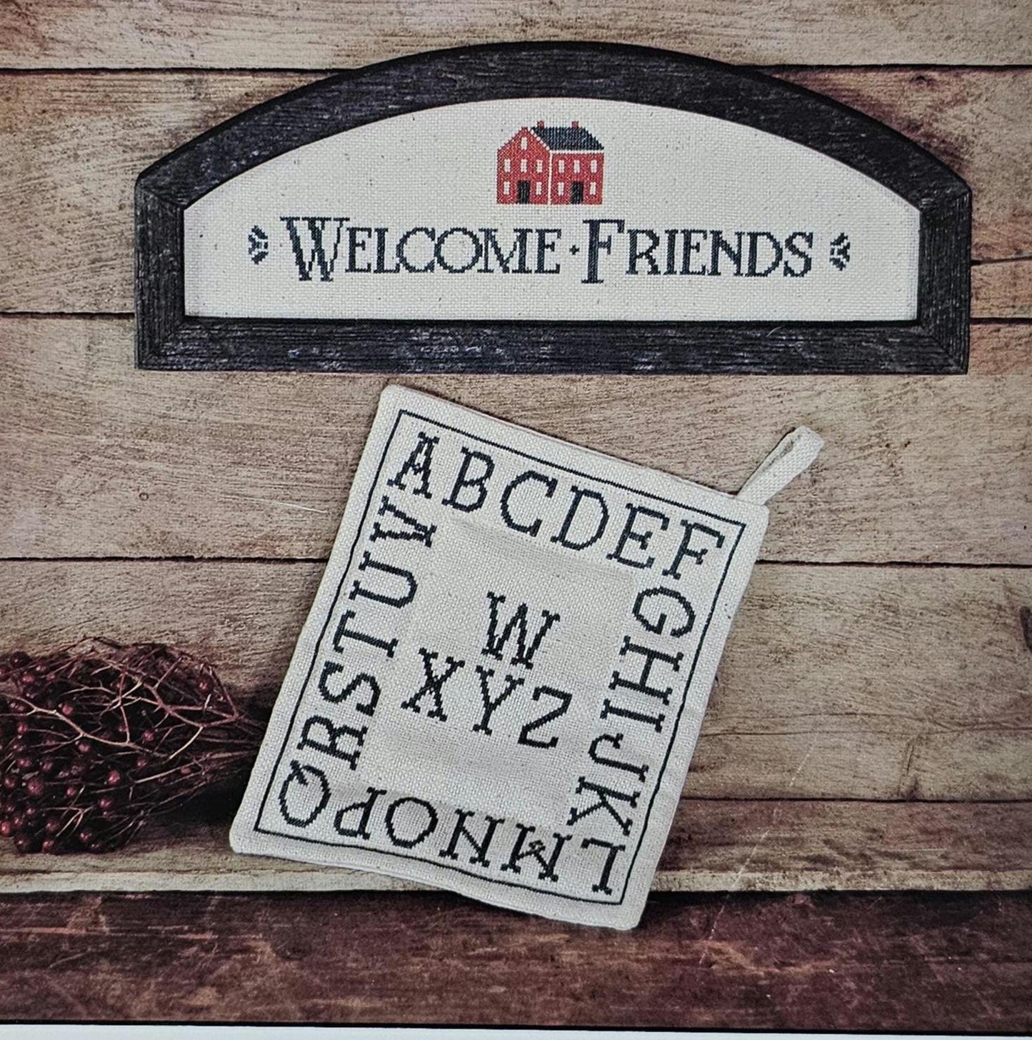 Welcome Friends Vintage Cross Stitch Pattern
