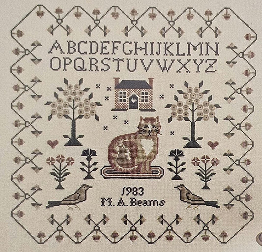 Ginger Kitty Vintage Cross Stitch Pattern