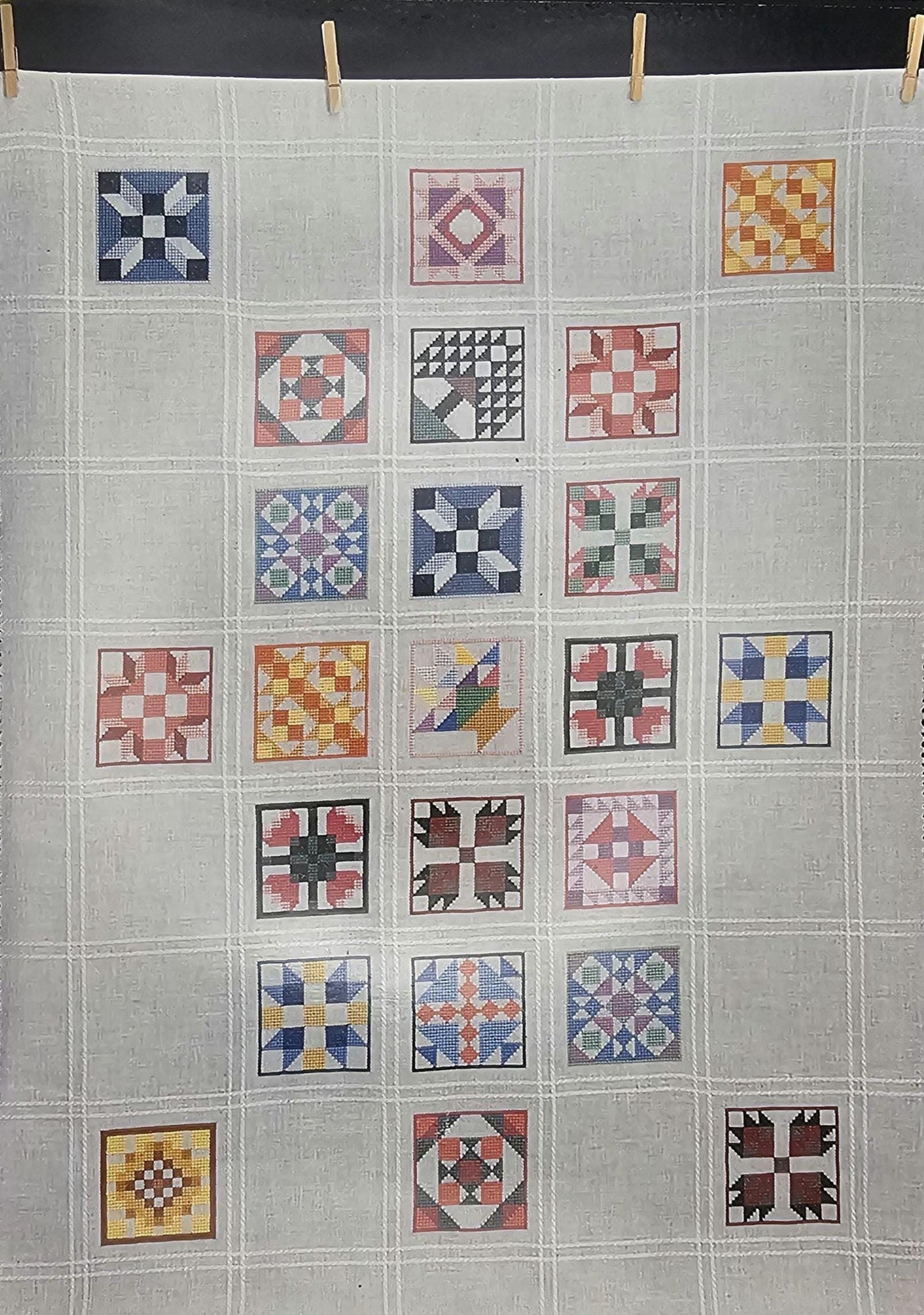 Quilt Squares Vintage Cross Stitch Pattern