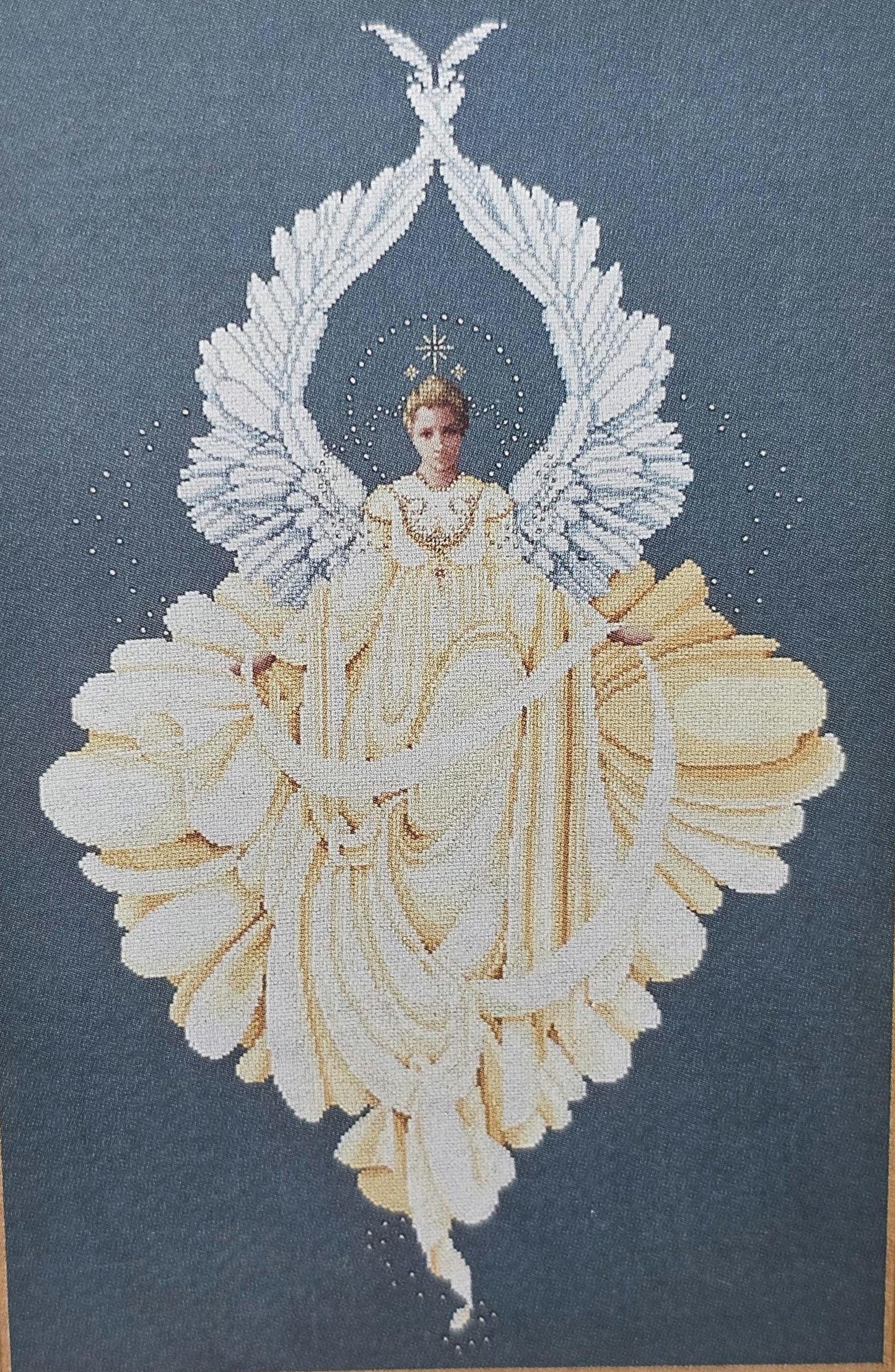 Angel of Peace Vintage Cross Stitch Pattern: Lavender and Lace