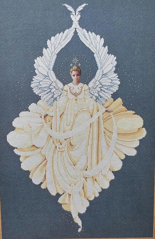Angel of Peace Vintage Cross Stitch Pattern: Lavender and Lace