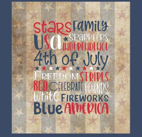 Subway Art 4th of July by Cross Stitch Wonders