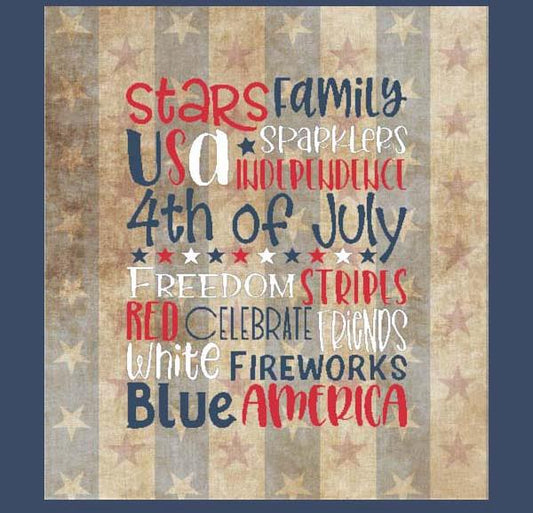 Subway Art 4th of July by Cross Stitch Wonders