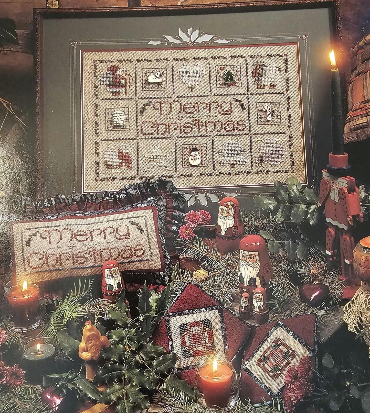 Buttoned Yule Vintage Cross Stitch Pattern