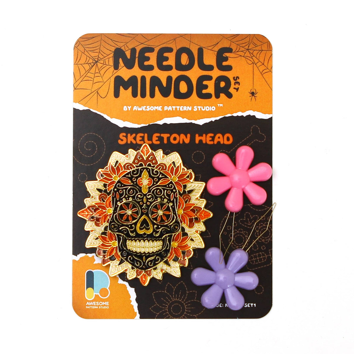 Mandala Skeleton Head NM028 - Magnetic Needle Minder Set #1