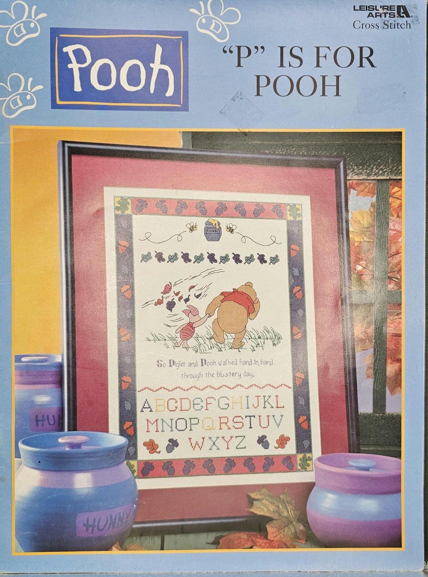 P is for Pooh Vintage Cross Stitch Pattern