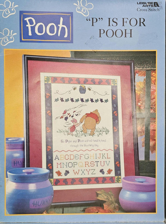 P is for Pooh Vintage Cross Stitch Pattern