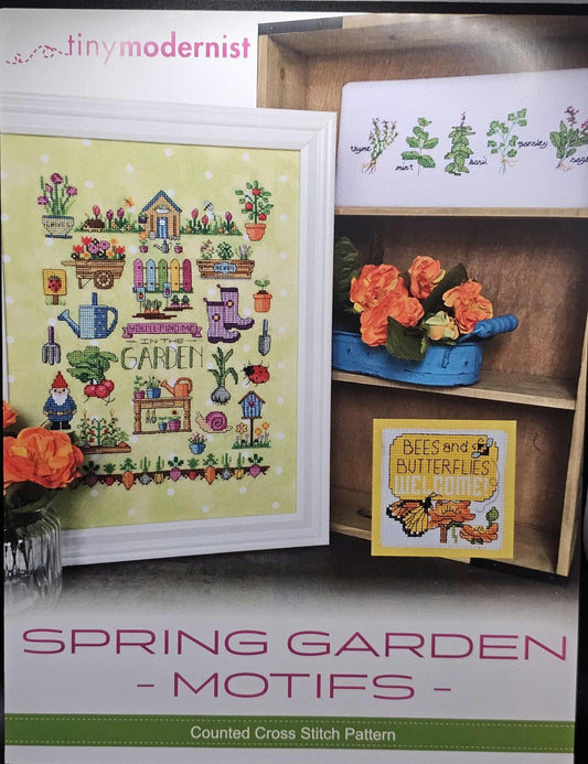 Spring Garden Motifs Cross Stitch Pattern: Tiny Modernest