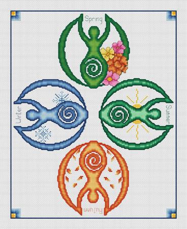 4 Seasons Goddess by Artists Alley Cross Stitch Pattern