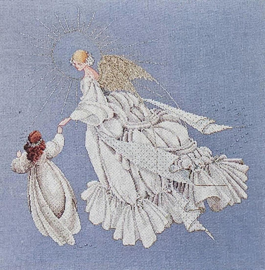 Angel of Mercy I Vintage Cross Stitch Pattern: Lavender and Lace