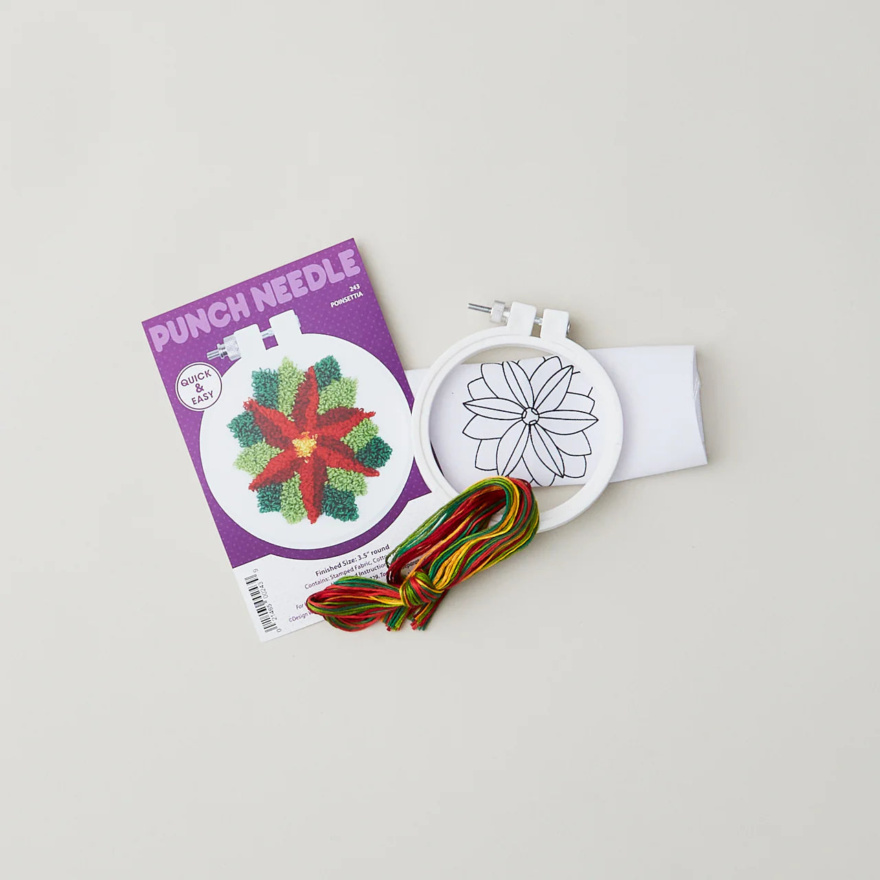 Poinsettia Punch Needle Kit