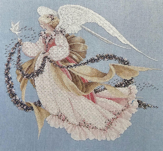 Angel of Summer Vintage Cross Stitch Pattern: Lavender and Lace