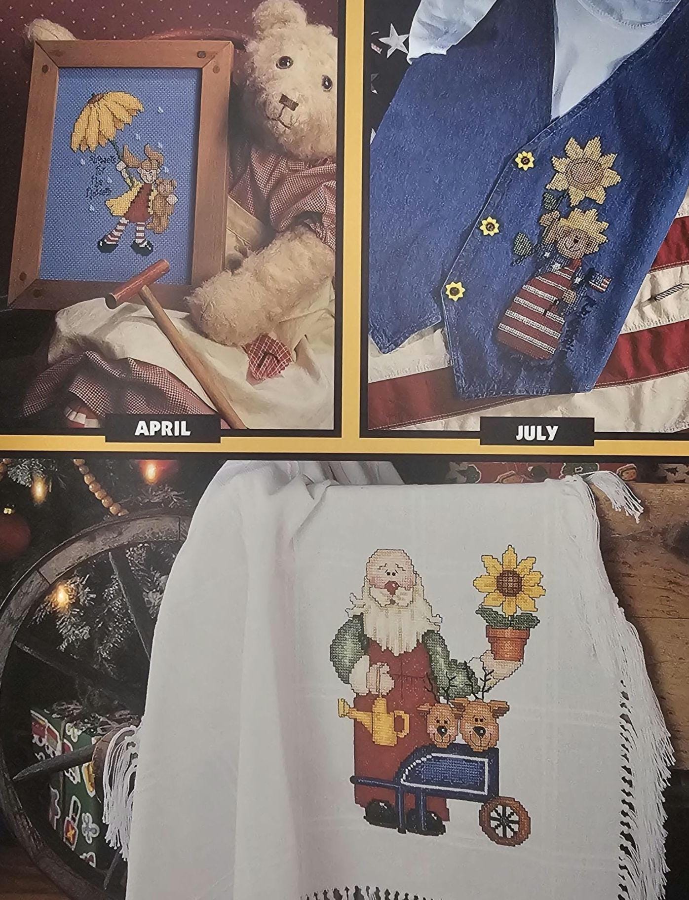A Year of Sunflowers Vintage Cross Stitch Pattern