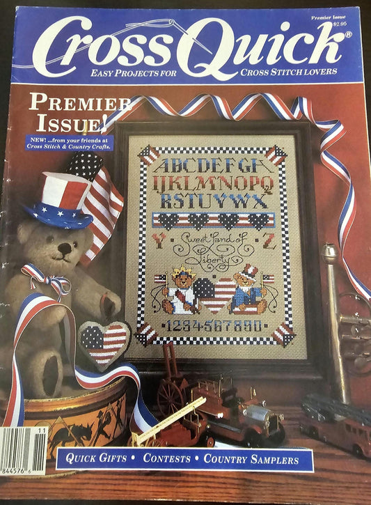 Vintage Cross Stitch Magazine Cross Quick Premiere 1988