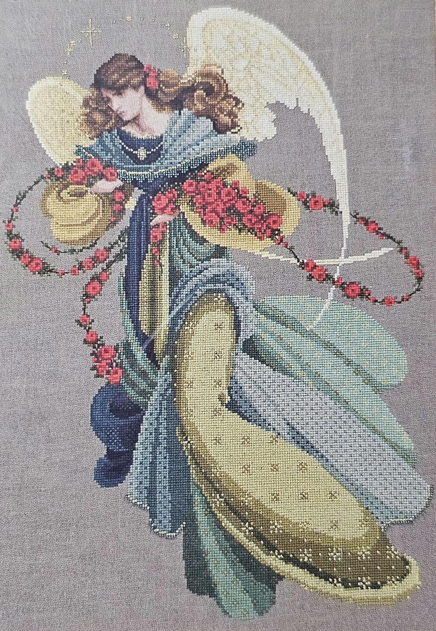 Angelica Vintage Cross Stitch Pattern: Lavender and Lace