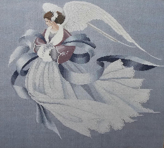 Angel of Winter Vintage Cross Stitch Pattern: Lavender and Lace