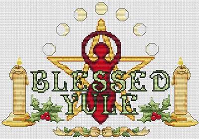Blessed Yule by Artists Alley Cross Stitch Pattern