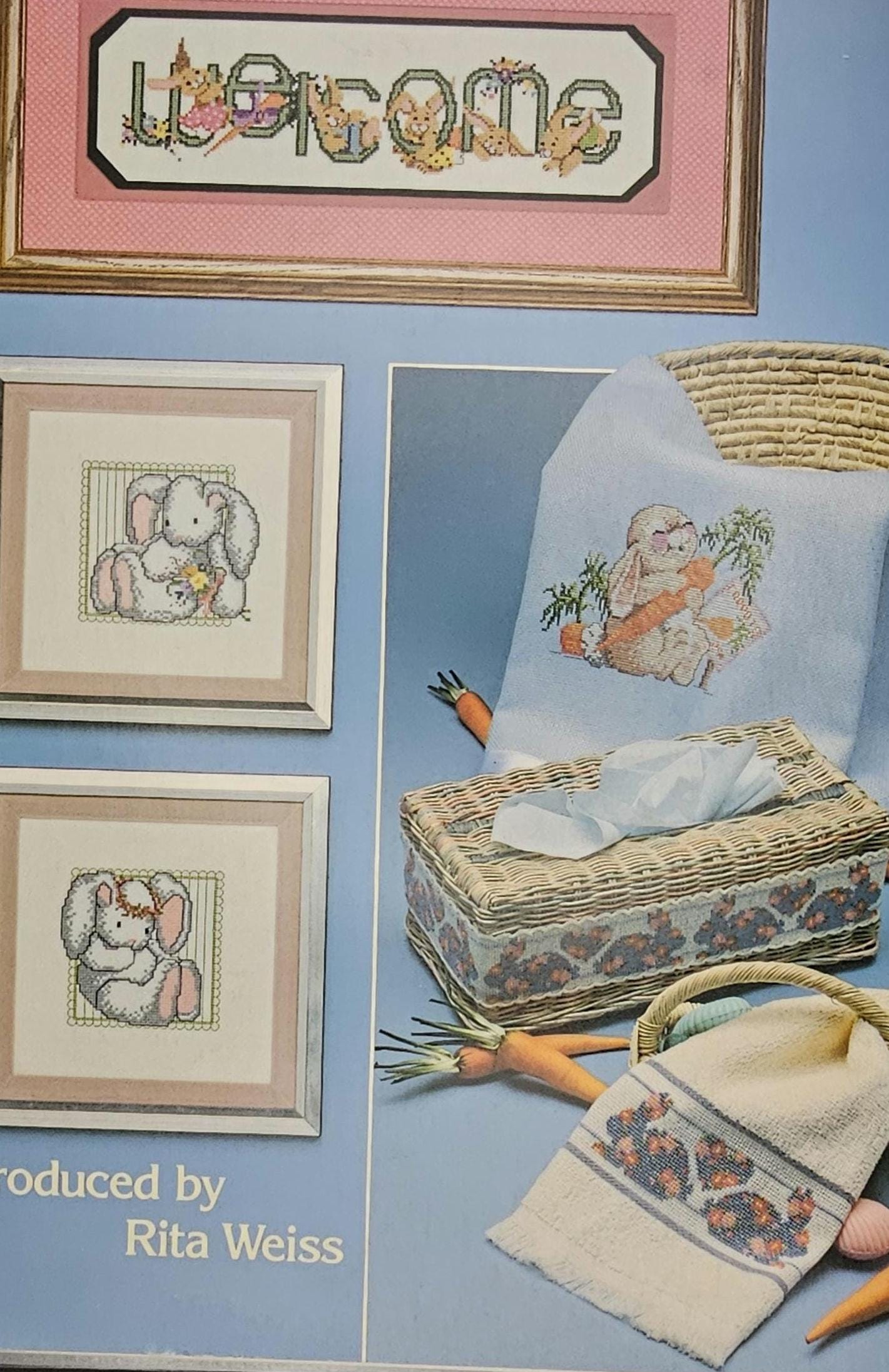 Cross Stitch Bunnies vintage Cross Stitch Pattern