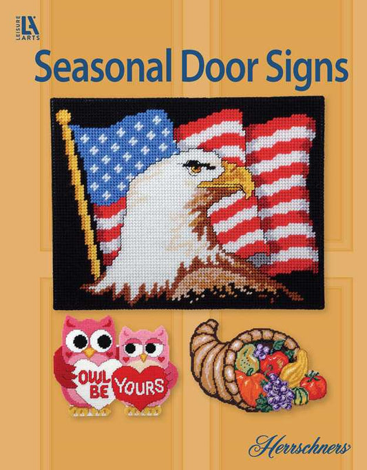 Seasonal Door Signs Plastic Canvas by Herrschner