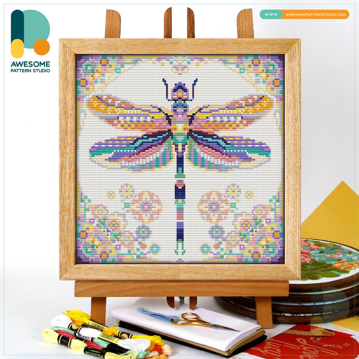 CS654-1 Mandala Dragonfly, Counted Cross Stitch Kit
