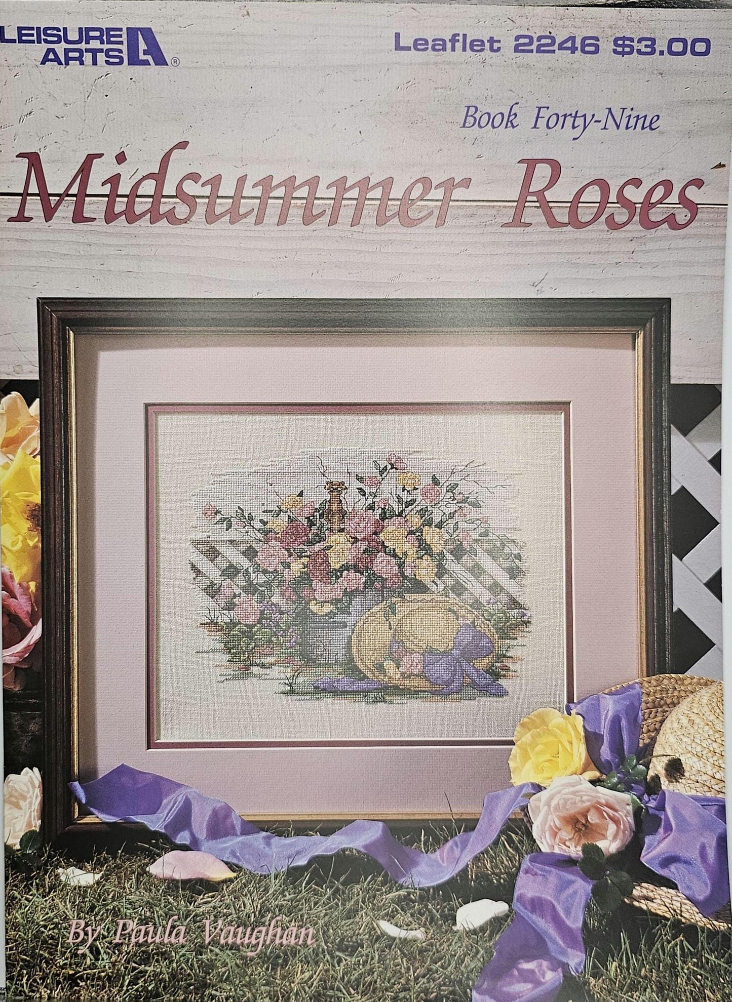 Midsummer Roses Vintage Cross Stitch Pattern: Paula Vaughan