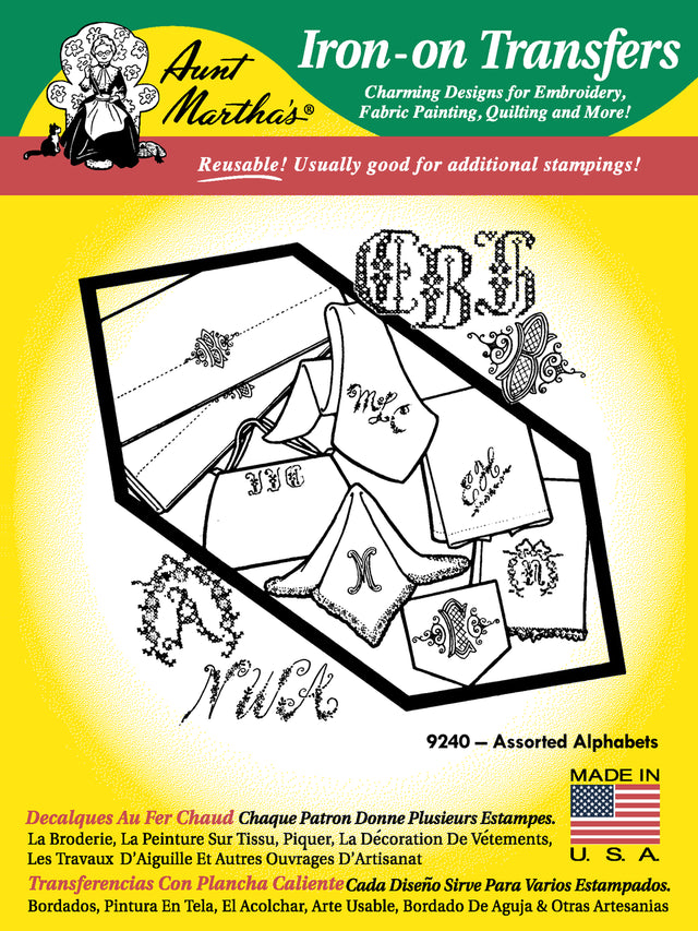 Aunt Marthas Embroidery Transfer Pattern Alphabets and Monograms
